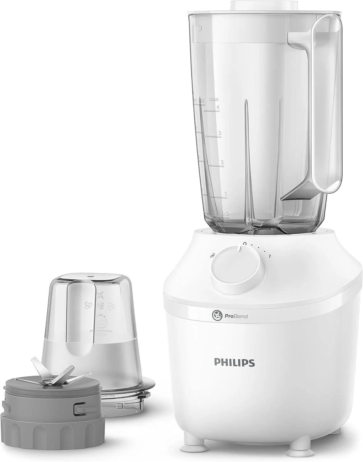 Philips 3000 Series Blender, 450W, 1.9 L, Plastic Jar, Extra Mill, White, HR2041/10