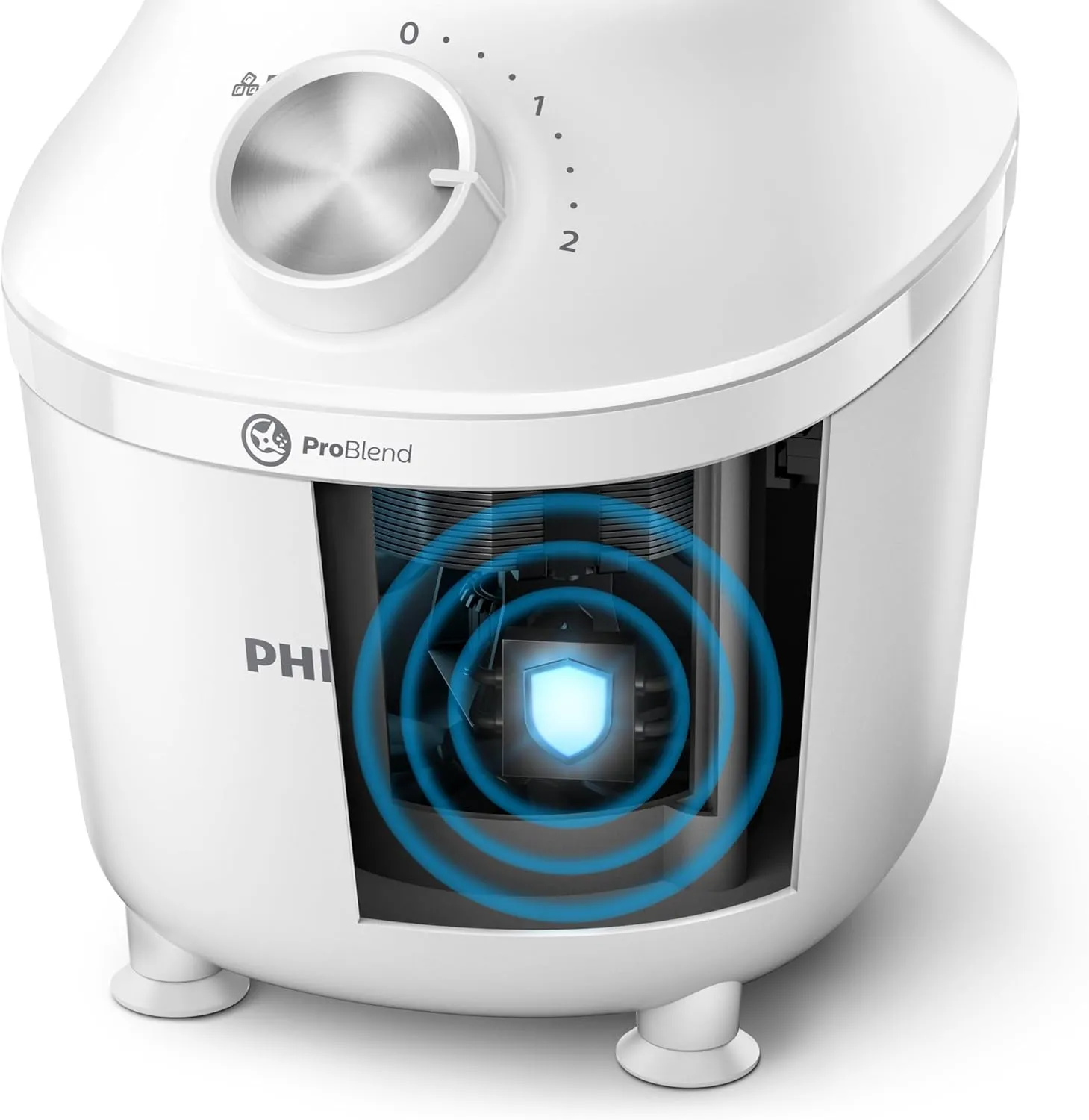 Philips 3000 Series Blender - 600W, 2L Capacity, Glass Jar, ProBlend System, 2 Speed Setting + Pluse - HR2291/20 White 4