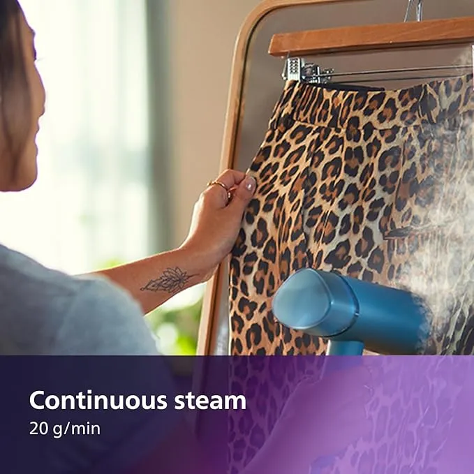 PHILIPS 3000 Series Handheld Steamer, Compact & Foldable, Ready to Use in ˜30 Seconds, 1000W, up to 20g/min, No Ironing Board Needed, Blue (STH3000/20) 3