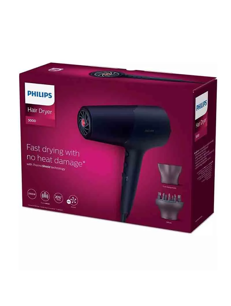 Philips 5000 Series Hair Dryer, ThermoShield Technology, 2300W, BHD510/03, Black 2