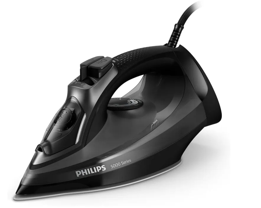 Philips 5000 Series Steam Iron - 2600W, 200 g Steam Boost, SteamGlide Plus, 45 g/min Continuous Steam - DST5040/86