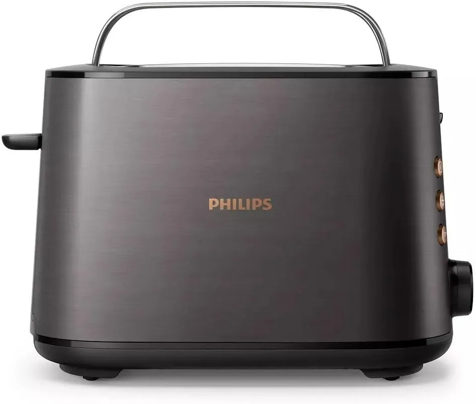 Philips 5000 Series Toaster - 950W, Auto Shut-off, Reheat Mode, Bun Warming Rack, Black & Copper - HD2650/31 2