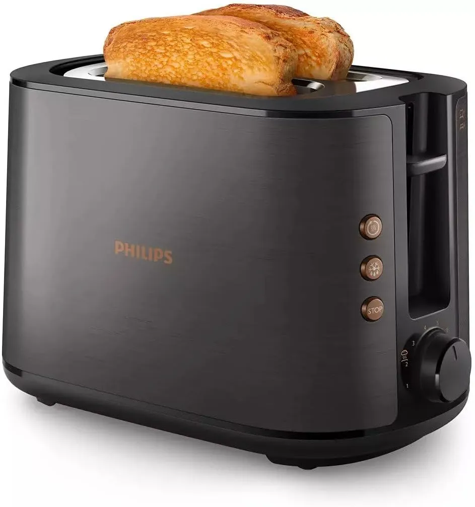 Philips 5000 Series Toaster - 950W, Auto Shut-off, Reheat Mode, Bun Warming Rack, Black & Copper - HD2650/31 3
