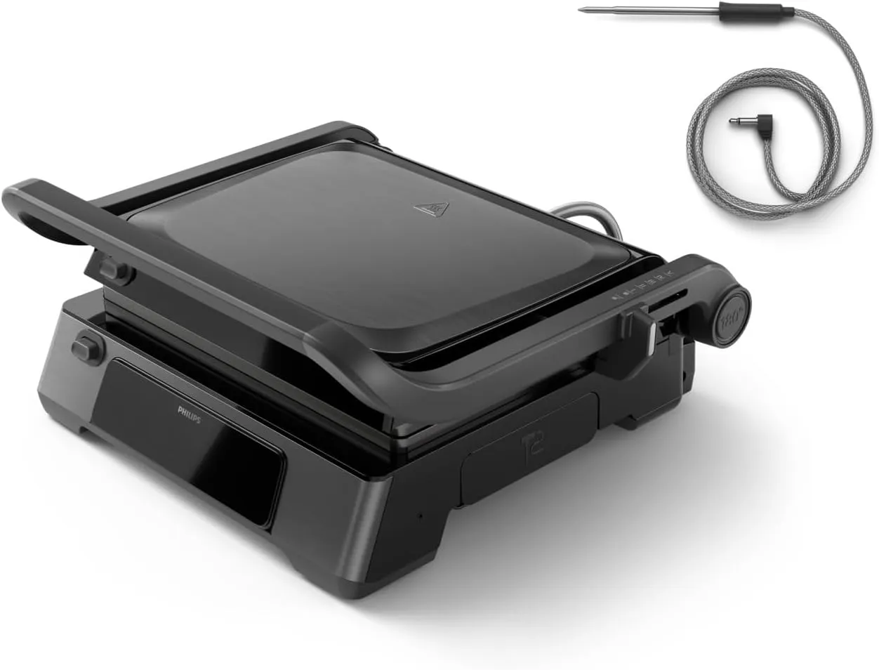 Philips 7000 Series Contact Grill- 2200W,Opens 180° for countertop grilling, Precision digital control,8 preset functions, adjustable height, handle lock, Removable drip tray,- HD6307/70 3