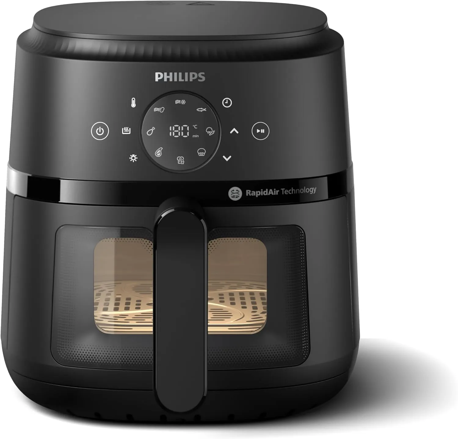 Philips Airfryer 2000 Series - 4.2L, 1500W, Rapid Air Technology, Touchscreen, Cooking Window, Black - NA220/09