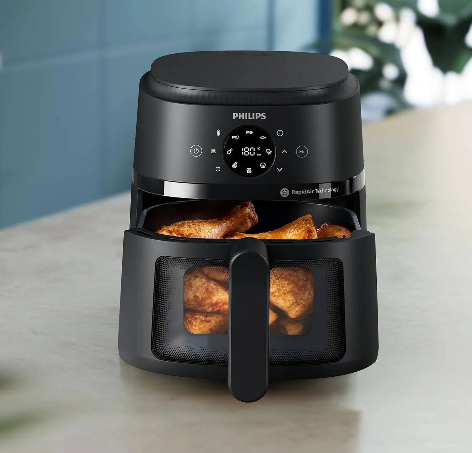 Philips Airfryer 2000 Series - 4.2L, 1500W, Rapid Air Technology, Touchscreen, Cooking Window, Black - NA220/09 5
