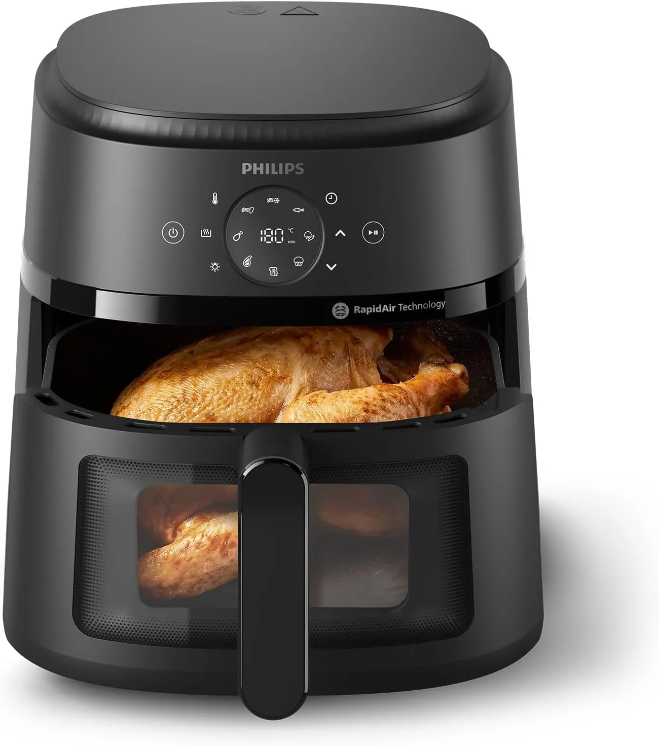 Philips Airfryer 2000 Series - 6.2L, 9 Preset Functions, See-Through Cooking Window, HomeID App, Deliciously Crisp With RapidAir Technology, 1700W, BLACK - NA230/09