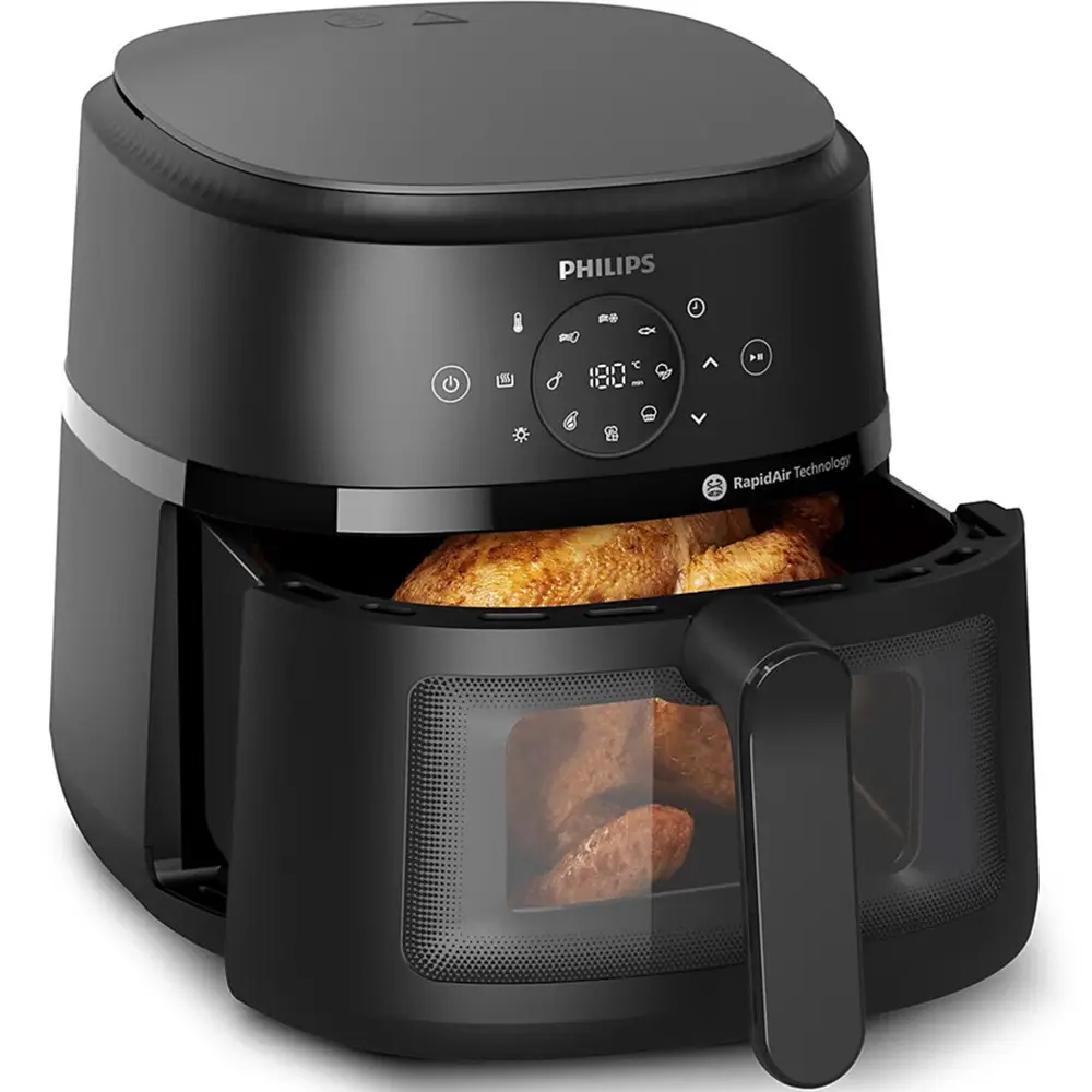 Philips Airfryer 2000 Series - 6.2L, 9 Preset Functions, See-Through Cooking Window, HomeID App, Deliciously Crisp With RapidAir Technology, 1700W, BLACK - NA230/09 3