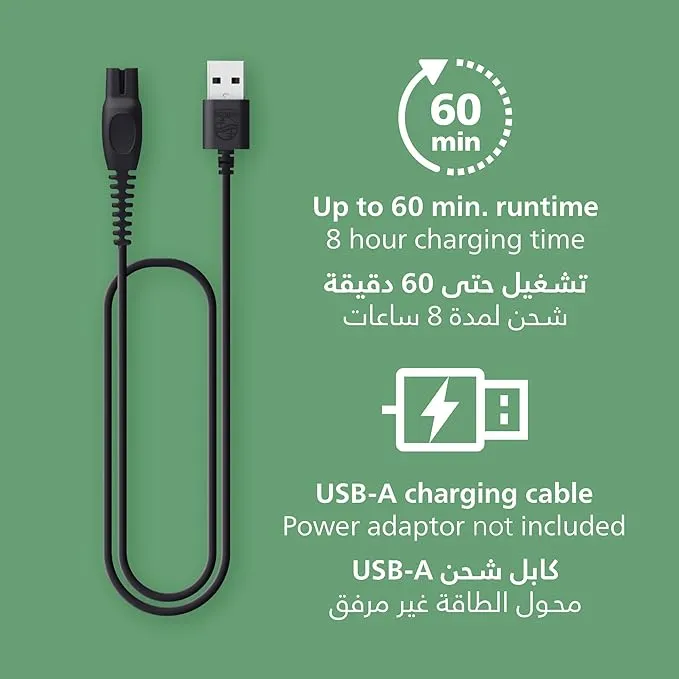 Philips All-in-One Trimmer MG3920/15 | 7-in-1 Beard, Hair & Nose trimmer | 60 min cordless | USB-A charging | Washable parts | Pouch included 5