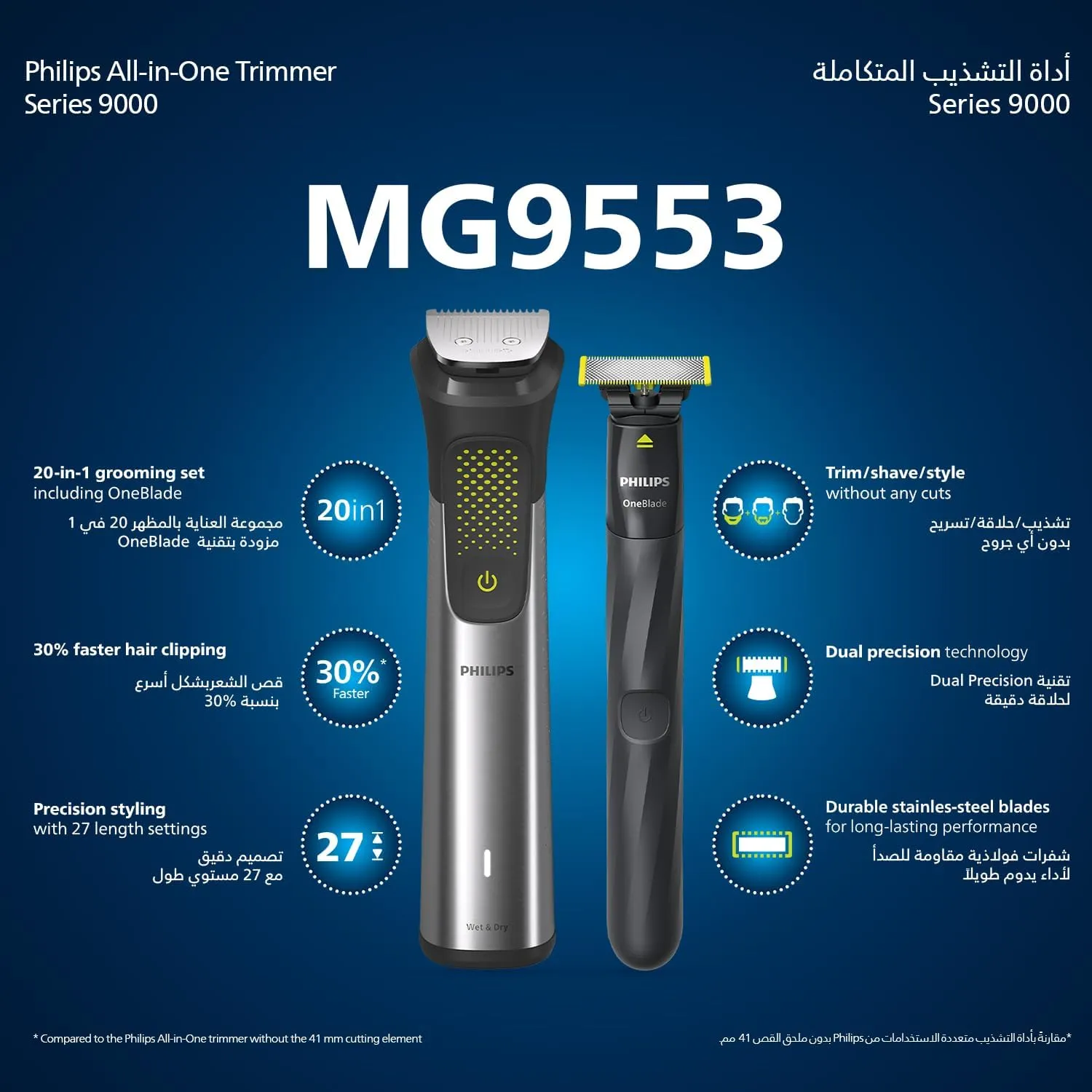 Philips All-in-One Trimmer Series 9000 MG9553/15, 2 Years Warranty 2