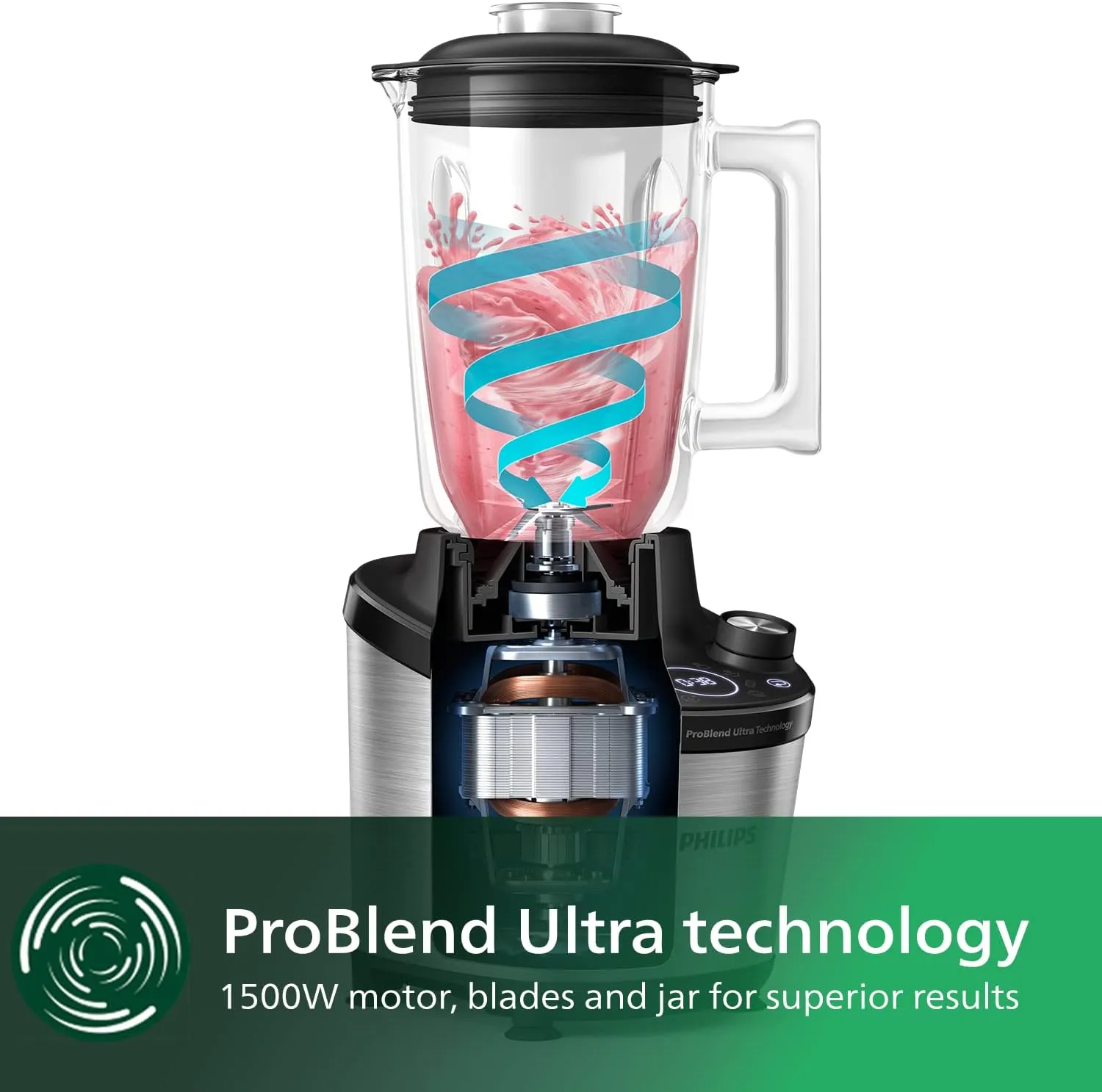 Philips Blender 7000 Series, ProBlend Ultra Technology, 1500 W Motor, 2L Capacity Jar, Quick Select Programs, with 2 BPA-free Tritan tumblers, HomeID app (HR3760/10) 3