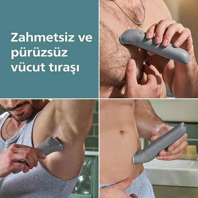Philips Body Groomer 3000 Series - Trimmer for Men with Triple Protect Shave System, Intimate Trim & Shave, Close and Smooth on Skin, 100% Showerproof, 80 Min. Runtime, Model BG3480/15