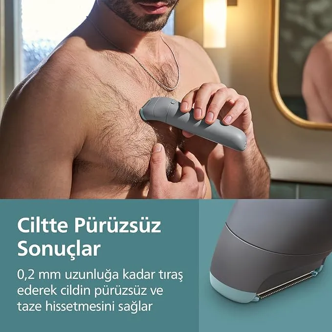 Philips Body Groomer 3000 Series - Trimmer for Men with Triple Protect Shave System, Intimate Trim & Shave, Close and Smooth on Skin, 100% Showerproof, 80 Min. Runtime, Model BG3480/15 4