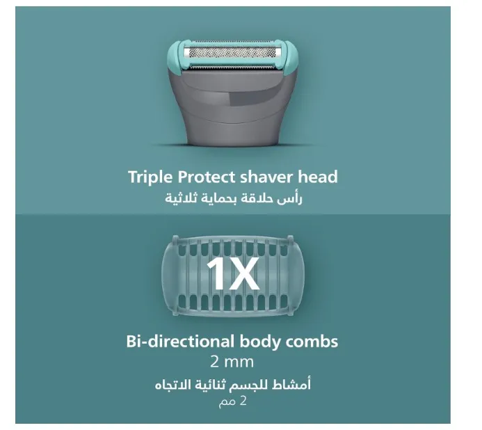 Philips Body Groomer BG3470/15 | Trim & shave body hair & balls | 100% showerproof | Skin-friendly | 2mm comb | 60 min cordless | Easy to clean 4
