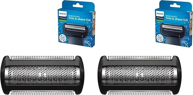 Philips Bodygroom Replacement Foil TT2000/43 | Fits Series 3000, 5000 & 7000 | Hypoallergenic Foil, Waterproof | Replace Every 12 Months for Best Results (Pack of 2)