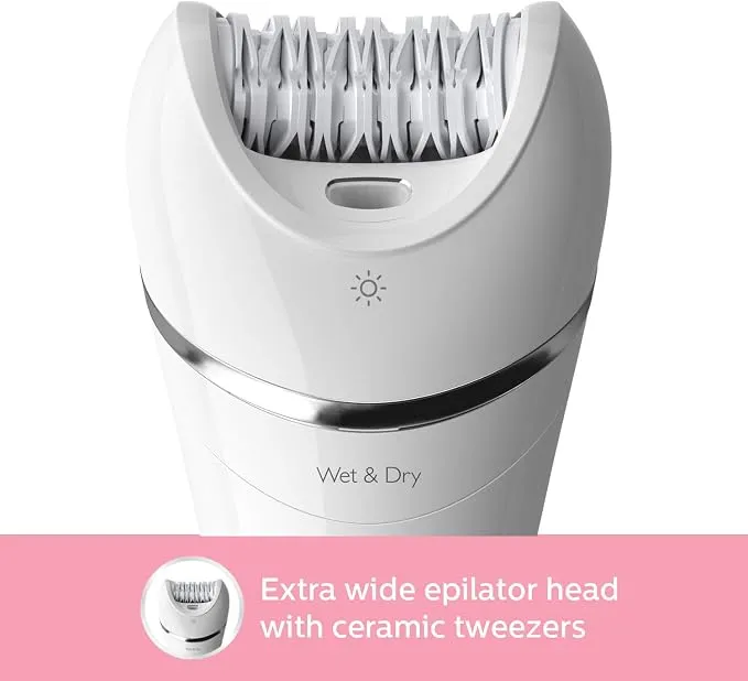 Philips Cordless Epilator– All-Rounder for Face and Body Hair Removal (White) 4