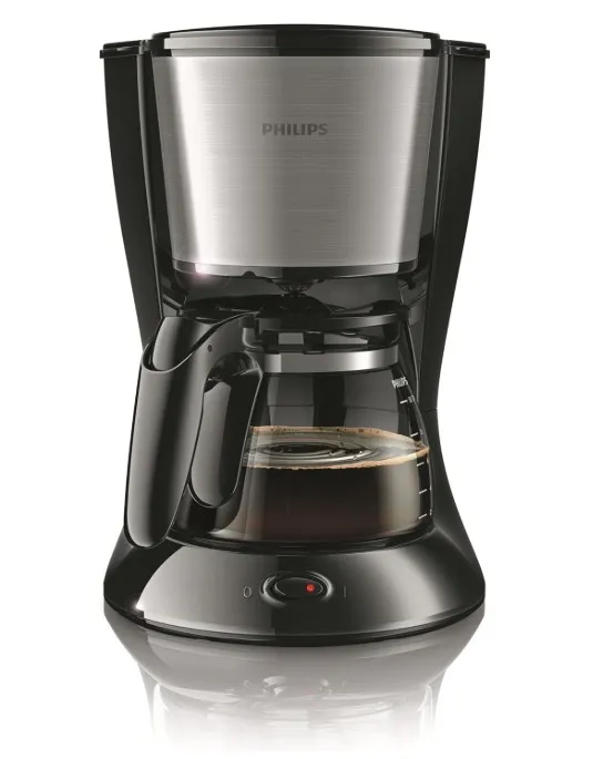 Philips Drip Coffee Maker - 1.2L, Up to 15 Cups, Glass Jug, Auto Off Function, Silver/Black - HD7462/20