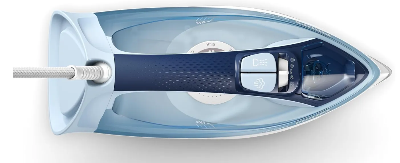 Philips DST5020/26 Steam Iron 5000 Series – 2400W Fast Heat – SteamGlide Plus Soleplate – 40 g/min Continuous Steam – 180 g Steam Boost – Anti-Drip & Calc-Clean System – Purple/White