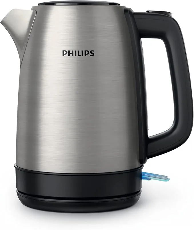 Philips Electric Kettle - 1.7L Capacity, Spring Lid, Indicator Light, Pirouette Base, Stainless Steel, - HD9350/92