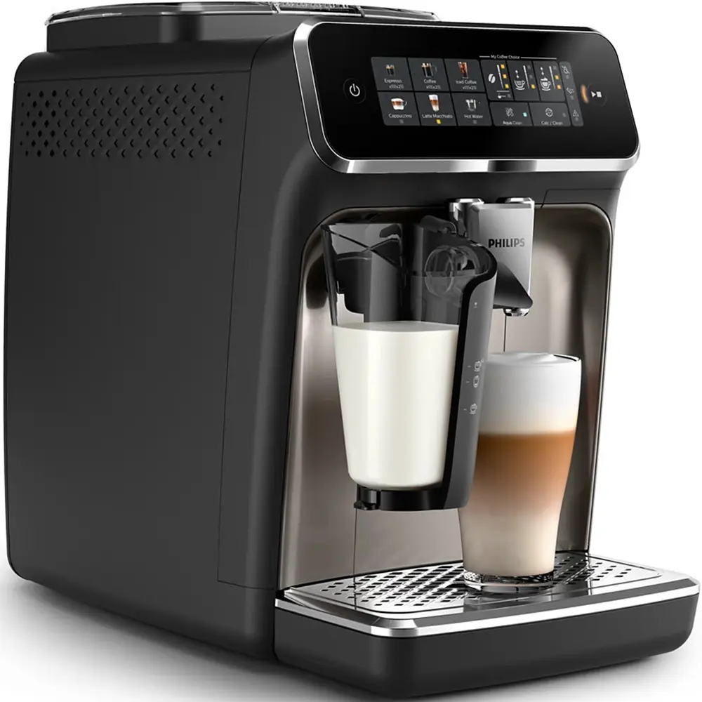 Philips Fully Automatic Coffee Machine Series 3300-6 Beverages, 1.8L Water Capacity, 1500W, LatteGo, SilentBrew, Coloured Touch Display, 12 Grinder Settings, Black Chrome - EP3347/90 4