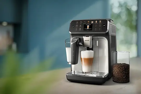 Philips Fully Automatic Coffee Machine Series 4400-12 Beverages, LatteGo, SilentBrew, Intuitive Display, 2 User Profiles, 12 Settings for Ceramic Grinder, Black Silver - EP4446/70 4