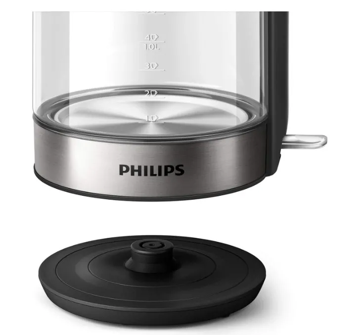 Philips Glass Kettle Series 5000-2200W, 1.7L, Blue Light Indicator, Removable lid, Metal/Transparent - HD9339/81 3