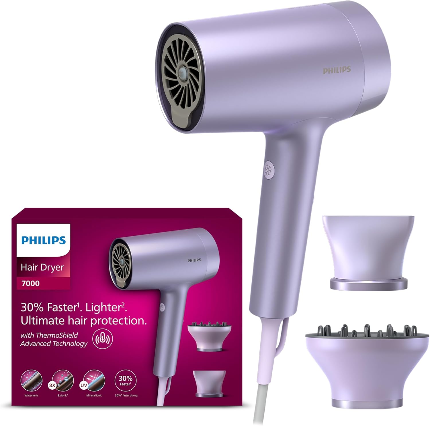 Philips Hair Dryer 7000 Series BHD720/13 – Purple
