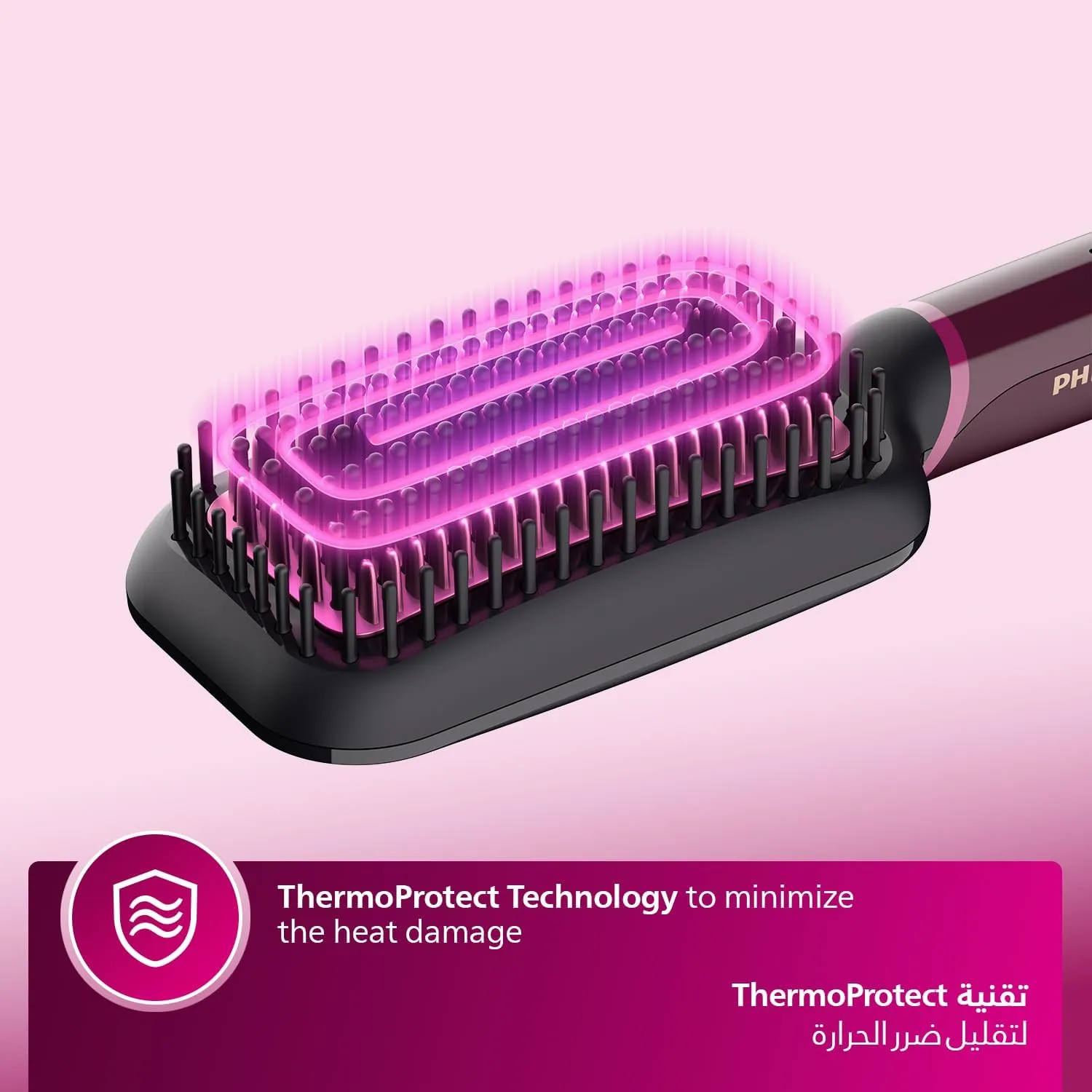 Philips Heated straightening brush BHH730/03|Naturally straight hair in 5 minutes| Keratin infused ceramic coating|1 temperature mode| Triple bristle detangles and protect the scalp 4