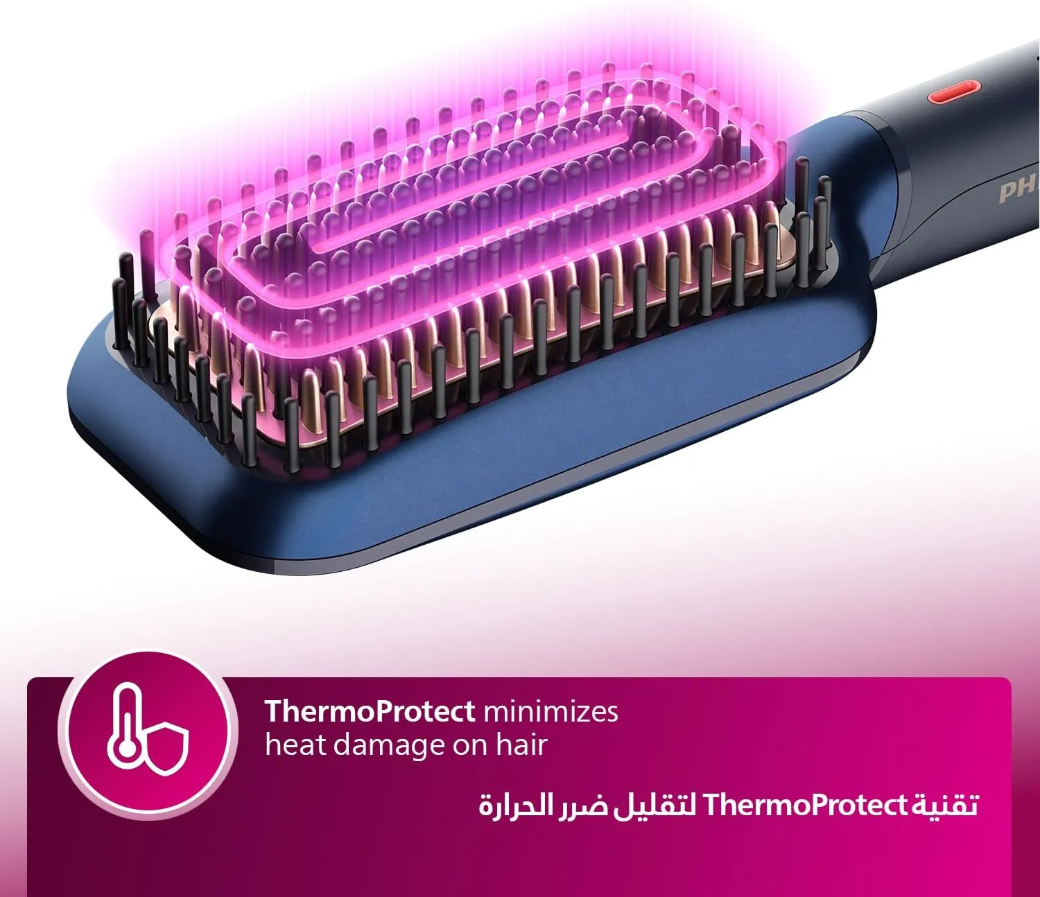 Philips Heated straightening brush BHH885/03 | Naturally straight hair in 5 minutes|Ionic Care|Argan Oil infused Ceramic Coating|3 Temperature modes|Triple bristle detangles & protect the scalp 4
