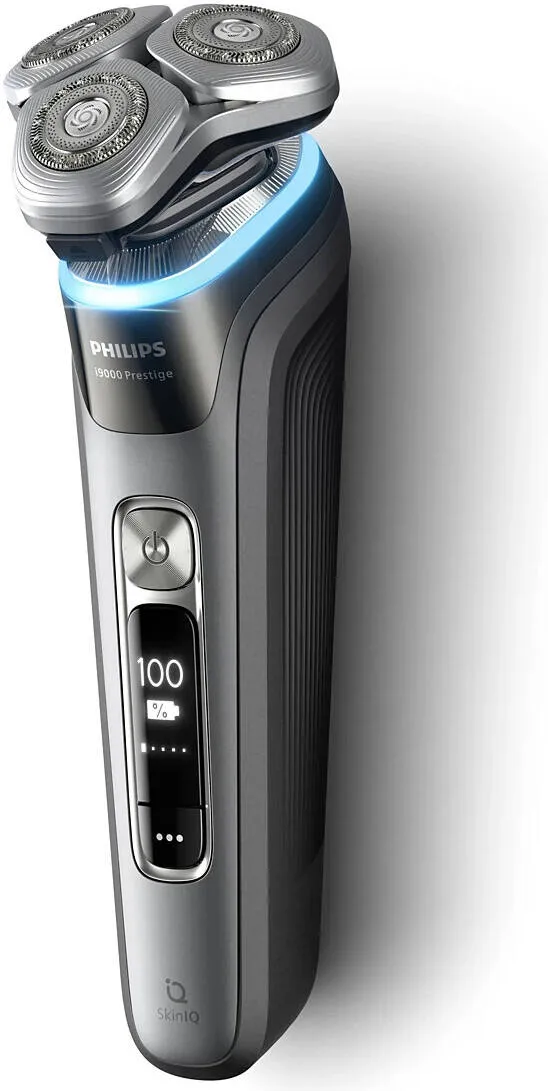 Philips i9000 Prestige XP9202/10 Wet & Dry Electric Shaver with SkinIQ, Triple Action Lift & Cut, 360° Precision Flexing Heads, Pressure Guard Sensor, Charging Stand, 60-Minute Runtime, Dark Slate