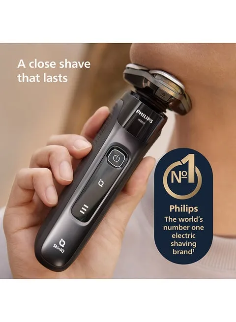 Philips i9000 Wet & Dry Electric Shaver X9002/05 with SkinIQ Technology Built-in Trimmer Travel Pouch Black 3