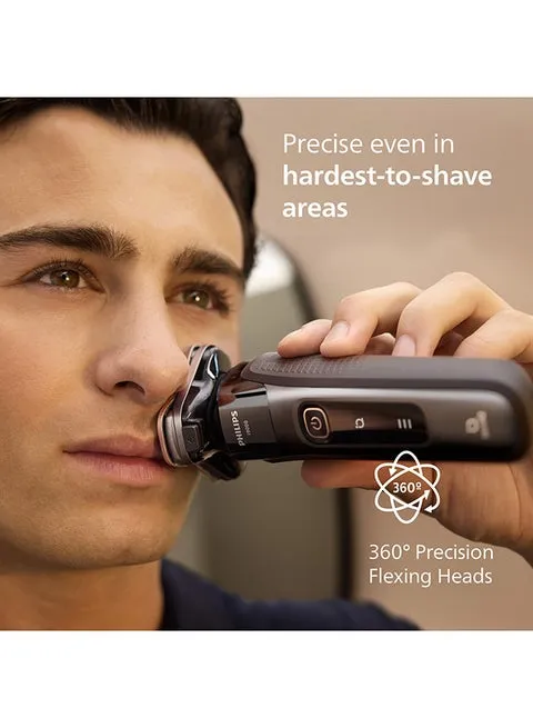 Philips i9000 Wet & Dry Electric Shaver X9002/05 with SkinIQ Technology Built-in Trimmer Travel Pouch Black 4