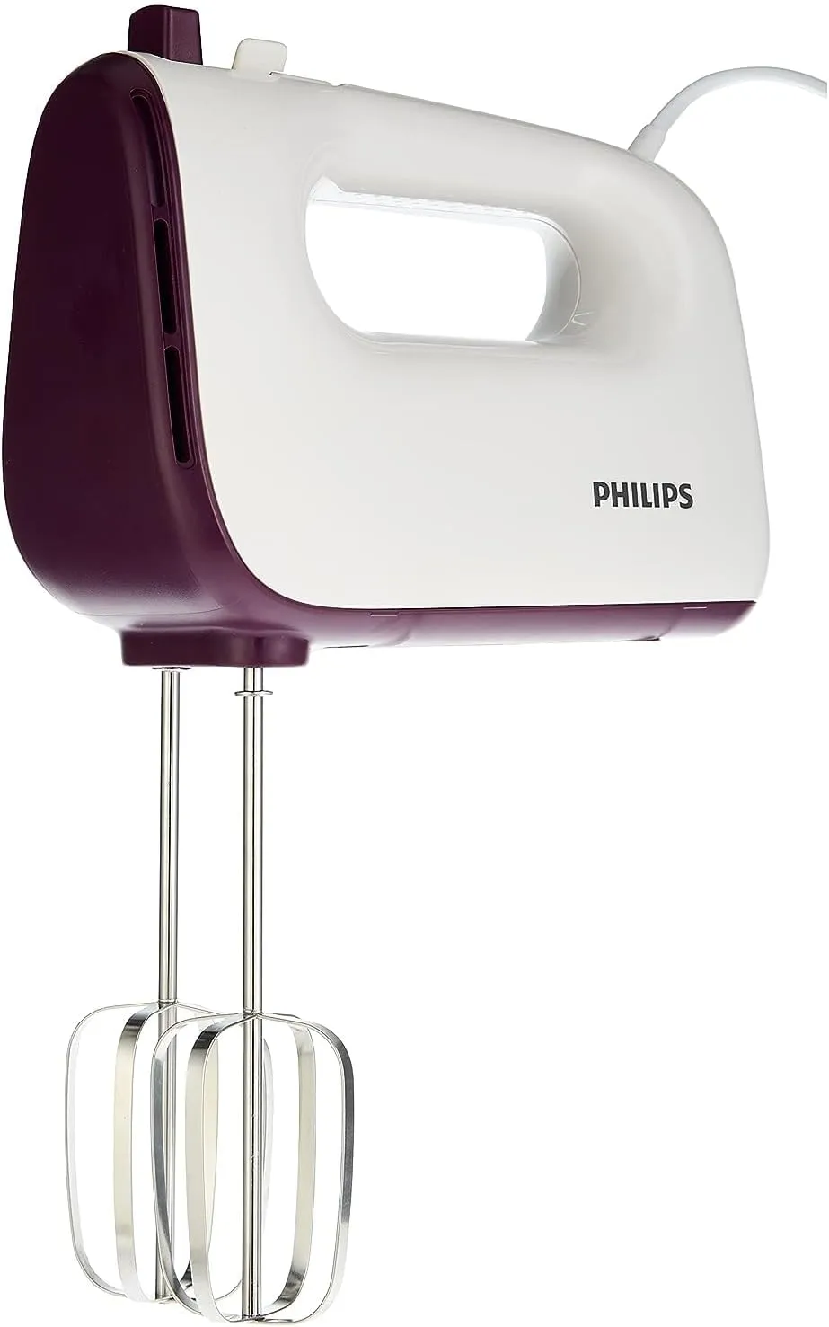 Philips Mixer - 400W - Double Balloon Beater, Kneading Tool, 5 Speeds + Turbo, White/Purple - HR3740/11 4