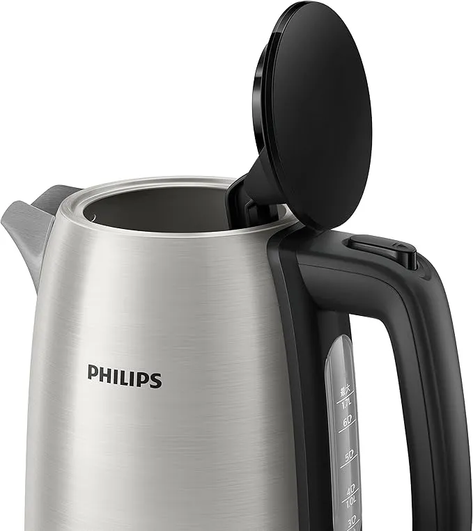 Philips, New Daily Metal Kettle, 1.7 Liters Capacity, 2200 Watts, Silver/Black, HD9350/92