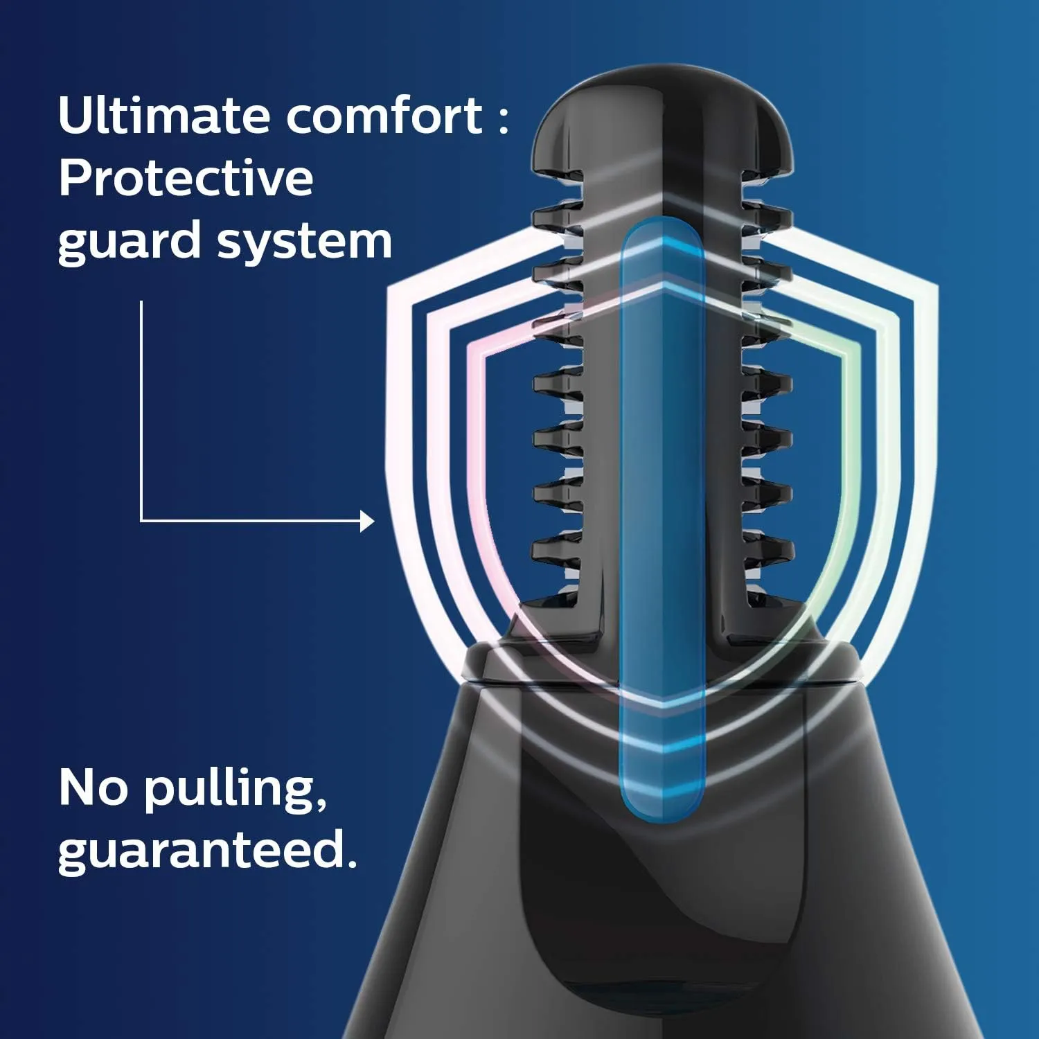 PHILIPS Nose Trimmer Nt3650/16, Cordless Nose, Ear & Eyebrow Trimmer with Protective Guard System, Fully Washable, Including AA Battery, 2 Eyebrow Combs, Pouch Gray 3