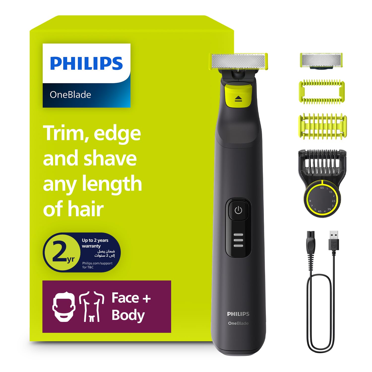 Philips OneBlade Pro Face + Body QP6542/10 – Black