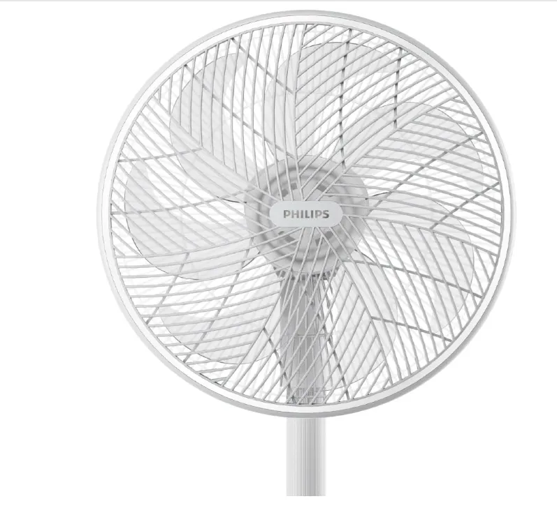 Philips Pedestal Fan 2000 Series - Fan Airflow 2562 m³/h, Ultra Quite, Tiltable & Oscillating, 40cm Head Diameter, Adjustable Height, Compact, White - CX2550/00