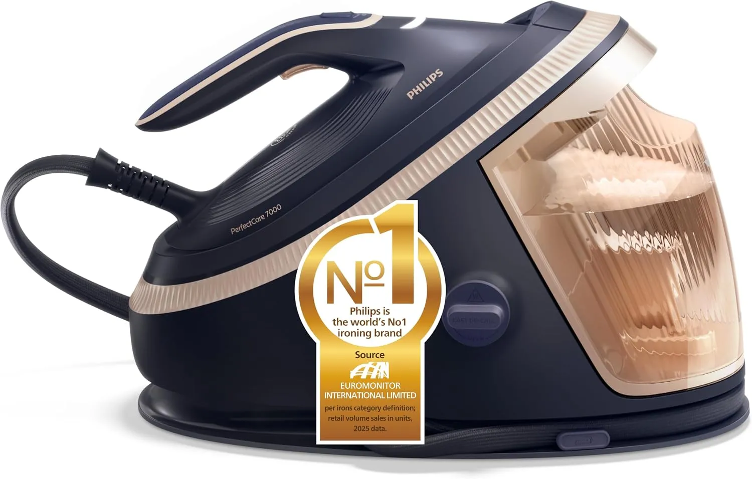 Philips PerfectCare 7000 Series Steam Generator Iron - 2850W, 170g/min Continuous Steam, 650g Steam Boost, 1.5L, OptimalTEMP Technology, Louros Blue - PSG7300/26