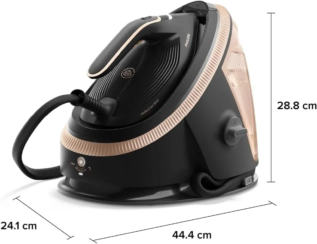 Philips PerfectCare 7000 Series Steam Generator Iron - 2850W, 170g/min Continuous Steam, 650g Steam Boost, 1.5L, OptimalTEMP Technology, Louros Blue - PSG7300/26