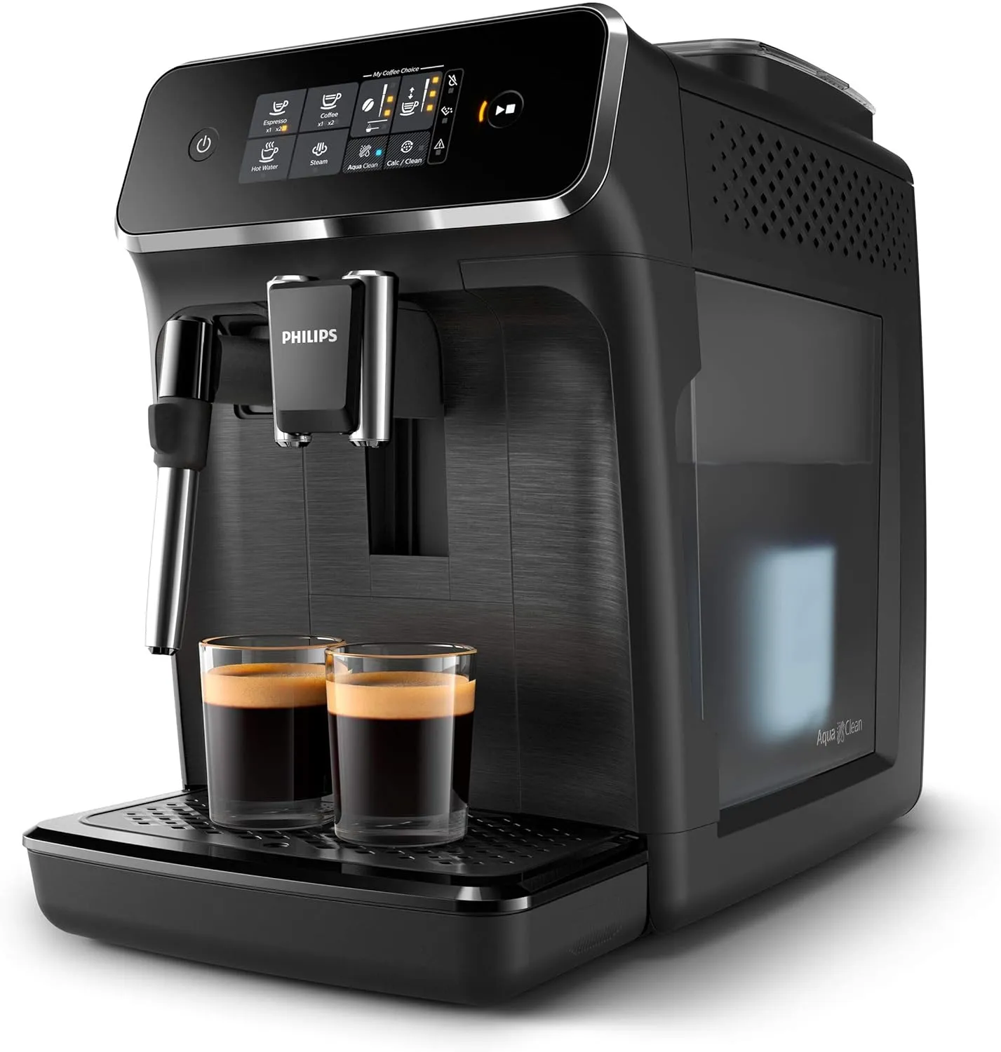 Philips Series 2200 Fully Automatic Espresso Machine - 1500W, 1.8L Water Capacity, Classic Milk Frother, Touch Screen Display, 2 Beverages - EP2220/10