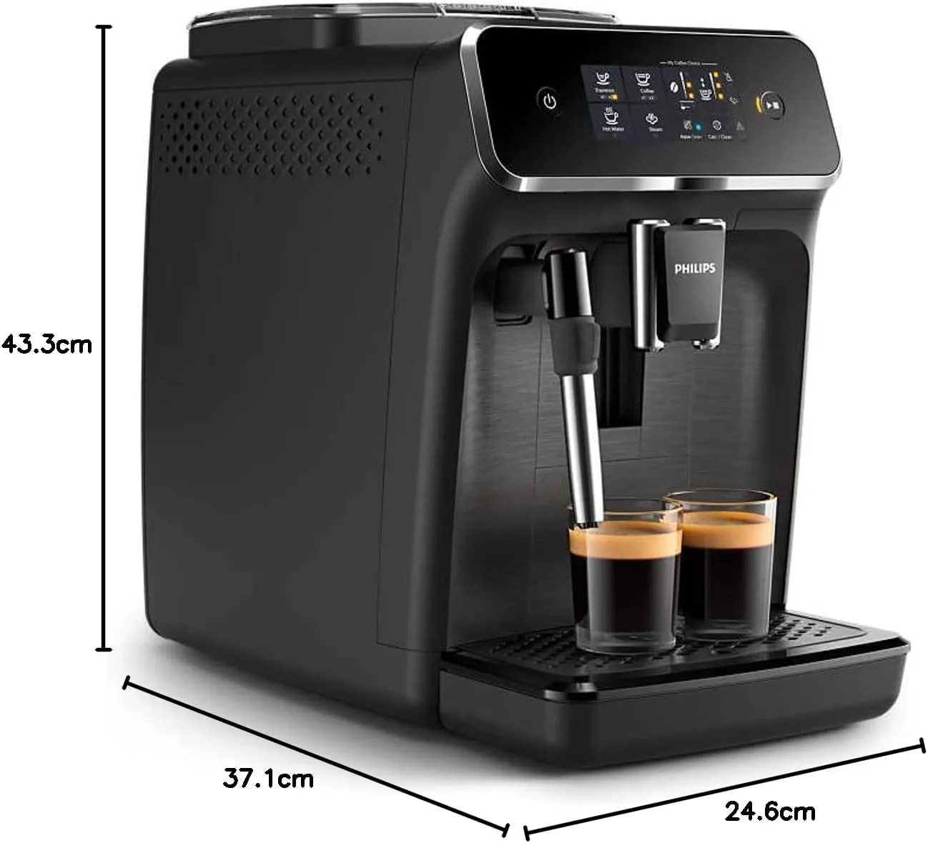 Philips Series 2200 Fully Automatic Espresso Machine - 1500W, 1.8L Water Capacity, Classic Milk Frother, Touch Screen Display, 2 Beverages - EP2220/10 4