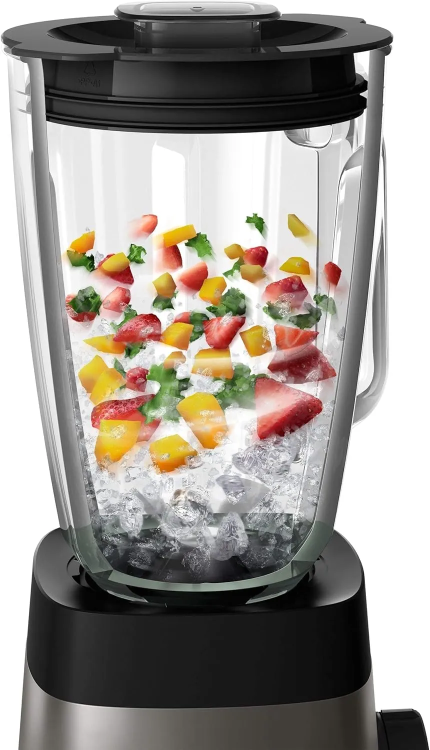 PHILIPS Series 5000 Blender, Metallic, 1000W metal, variable speed, 2l glass jar, 1 tumbler, problend 6, pulse button HR3573/91 4