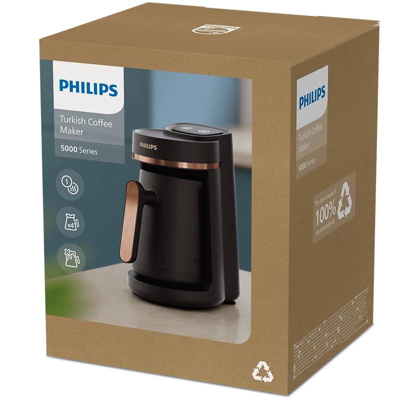 Philips Series 5000 Turkish Coffee Maker HDA150/62 (0.28L, Black/Brushed Copper) 3