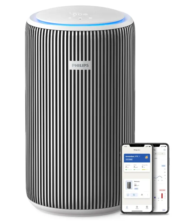 Philips Smart Air Purifier PureProtect 3200 Series - 135 m2, HEPA, Active Carbon, 5 Speeds, Sleep Mode, Child Lock, Connected to Smart Phones, Silver/White - AC3220/10