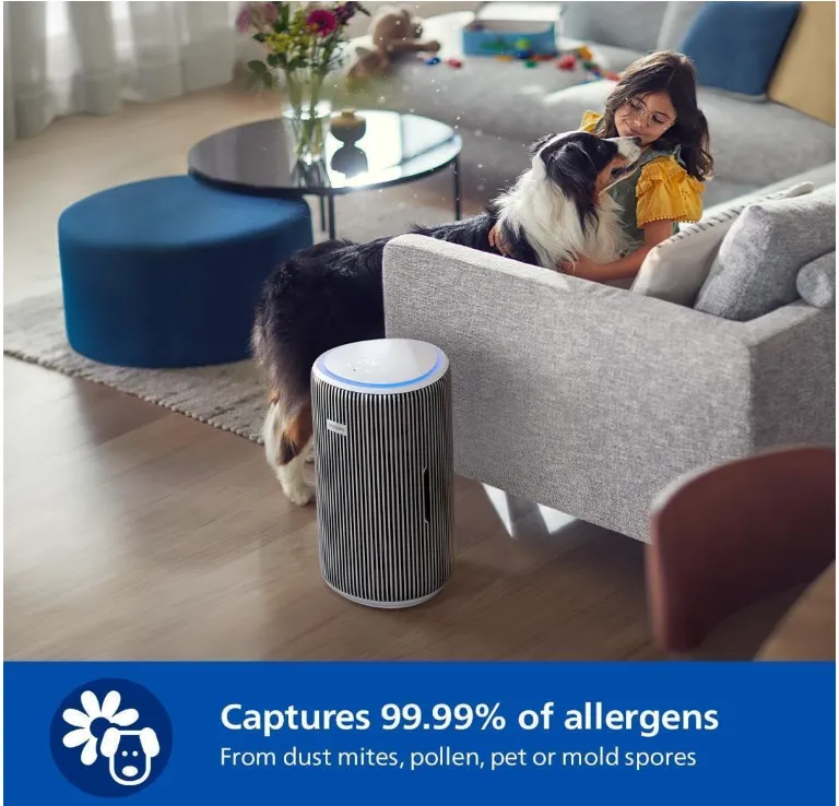 Philips Smart Air Purifier PureProtect 3200 Series - 135 m2, HEPA, Active Carbon, 5 Speeds, Sleep Mode, Child Lock, Connected to Smart Phones, Silver/White - AC3220/10 3