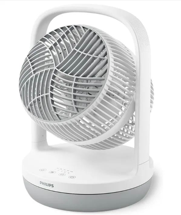 Philips Table Fan 2000 Series - Fan Airflow 738 m³/h, 22cm Head Diameter, 180° Tiltable, 3 Speeds, Sleep Mode, White - CX2050/00
