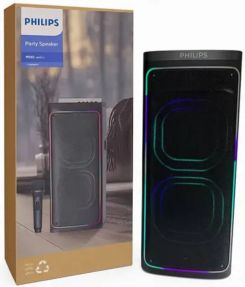 Philips TAX4069 Party Speaker, Wireless Bluetooth Karaoke with LED Light Effects & Microphone Support | TAX4069 4