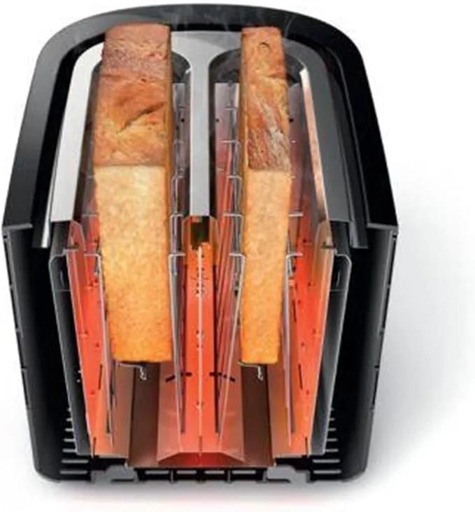 Philips Toaster Viva Collection - 2 Extra Wide Slots, 7 Browning Levels, Built-in Bun Warmer, Auto-Shut, Cancel Button, Defrost Function, Metal/Black - HD2637/9 4