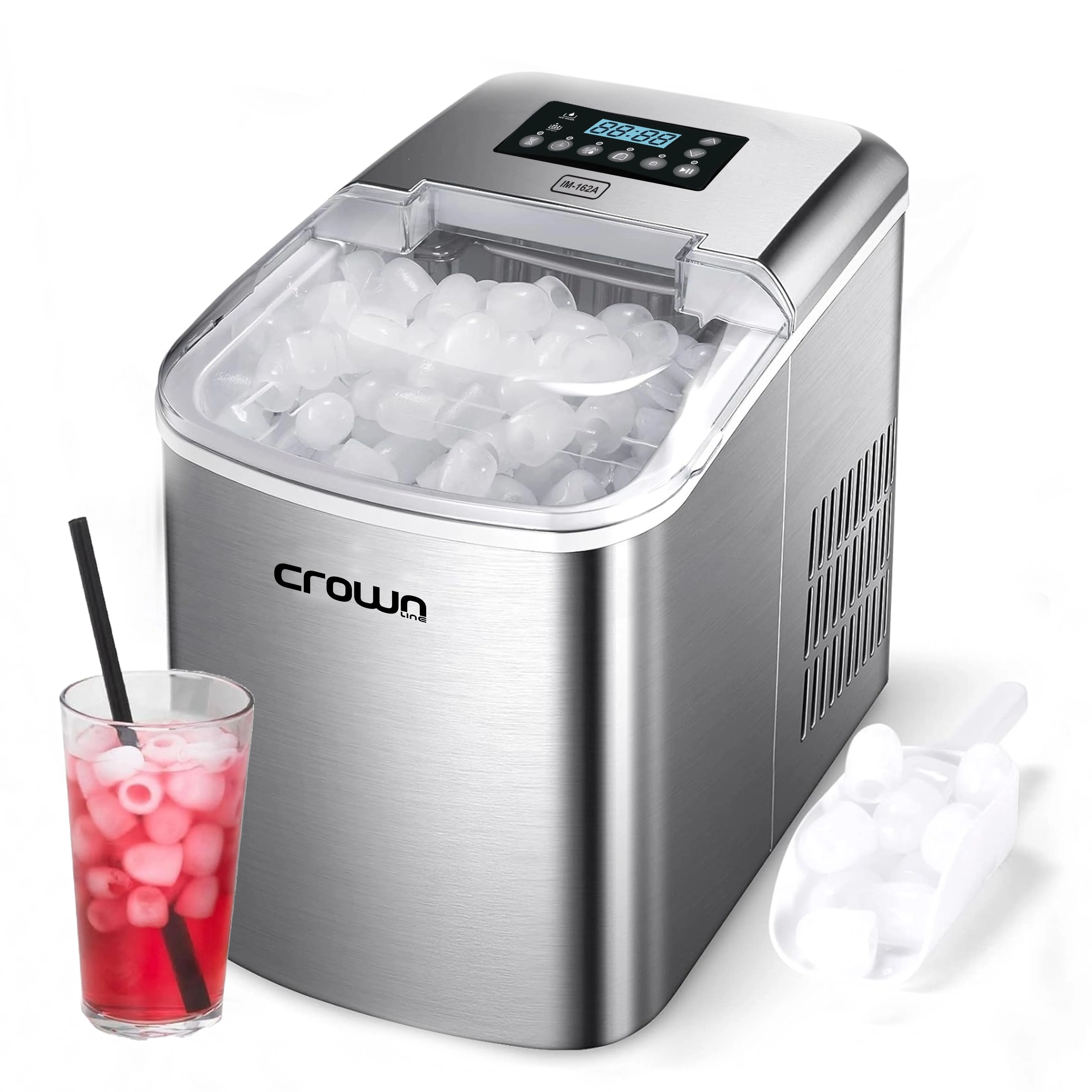 Portable Ice Maker, 15kg/24 Hours Capacity, 220-240V, 120W, R134a Refrigerant 15 kg 120 W IM-162A Silver