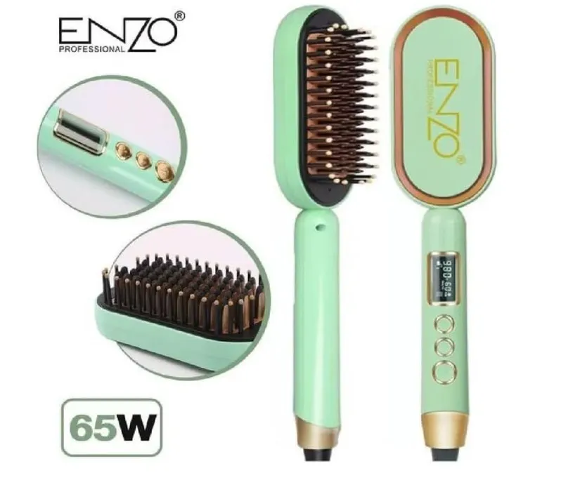 PrecisionWare ENZO EN-4102 NEW Model Professional Hair Straightening Comb – Rapid Heating, Adjustable Temperature, Ceramic Coating for Effortless Styling